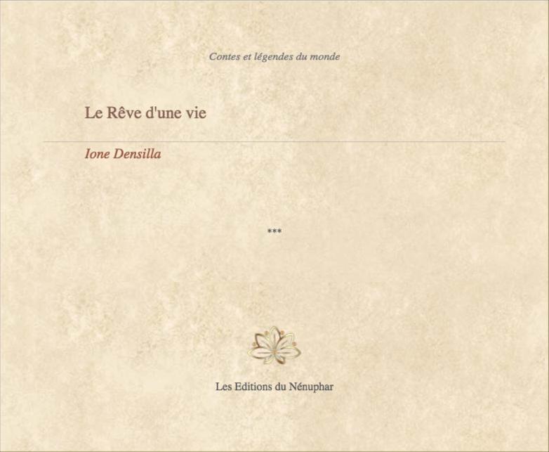 "Le Rêve d'une vie", par Ione Densilla Couv_16